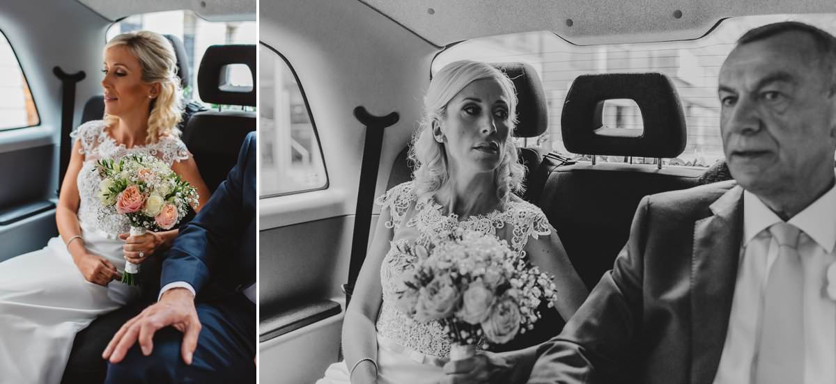 London Wedding Photography - Bride in black cab London