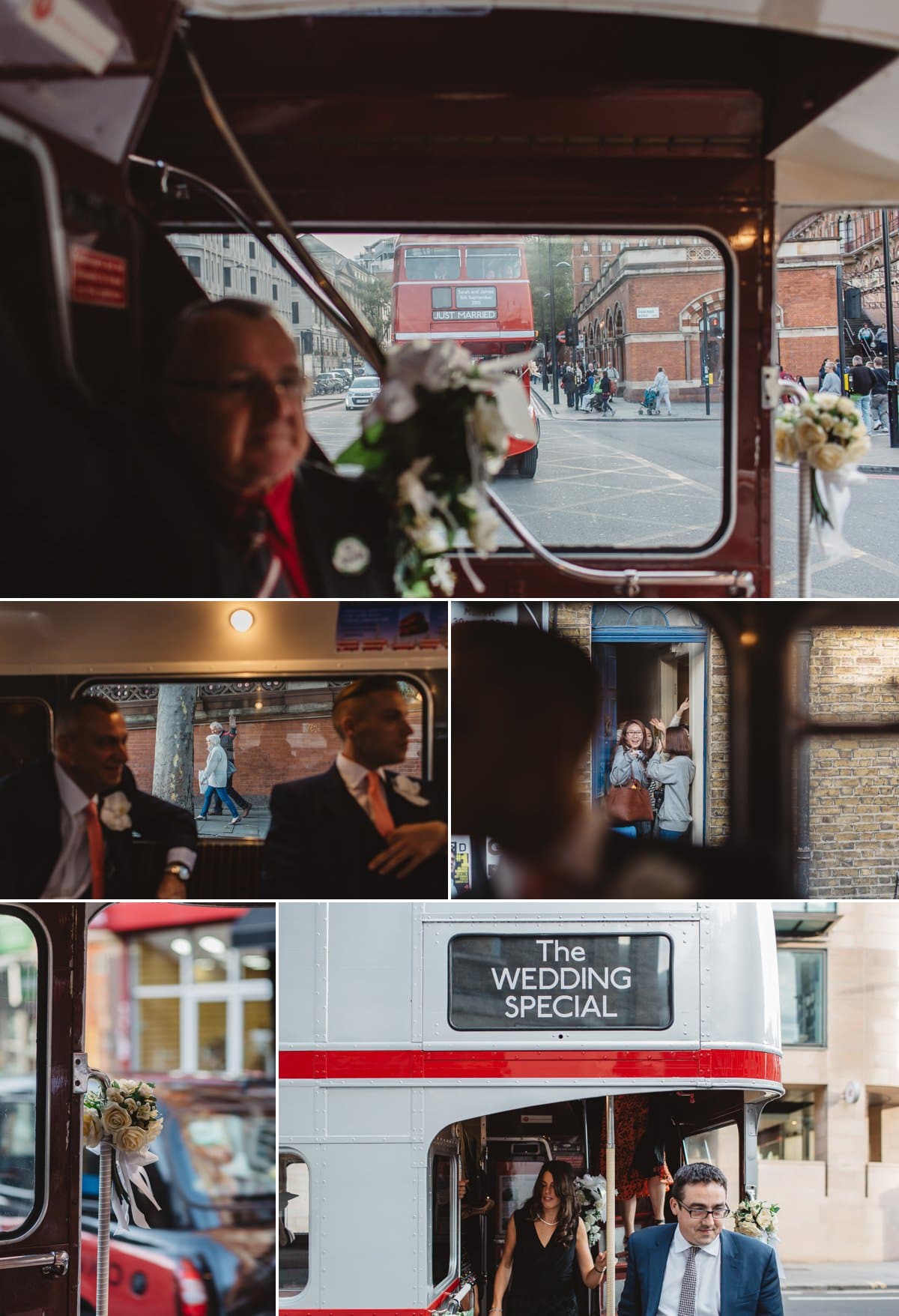London Wedding Photography in The Crypt - Red Buses