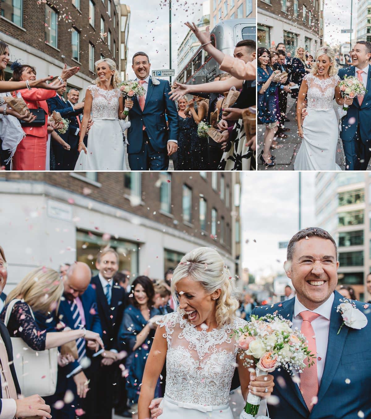 London Wedding Photography in The Crypt - Confetti
