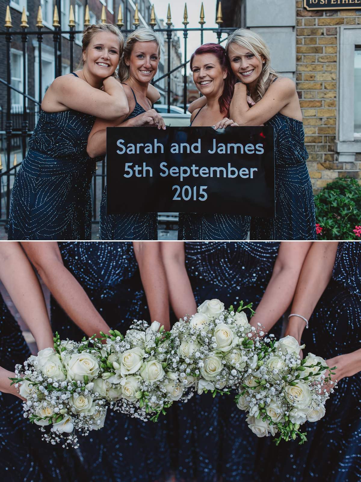 London Wedding Photography in The Crypt - Bridesmaids